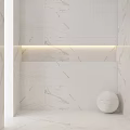 Marble Wall Structure With Recessed Shelves LED Lighting And Decorative Sphere 3d model