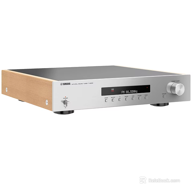 YAMAHA Stereo Audio Amplifier With Silver Front Panel Wooden Sides Control Knob And 3d model 