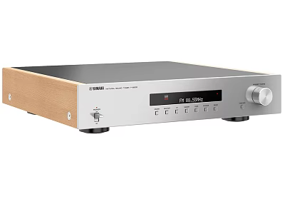 YAMAHA Stereo Audio Amplifier With Silver Front Panel Wooden Sides Control Knob And 3d model