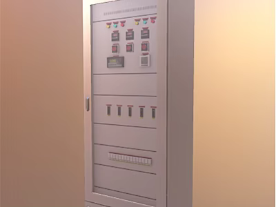 Industrial Electrical Control Cabinet With Meters Buttons And Switches For Industrial Use 3d model
