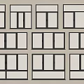 Modern floor-to-ceiling window sliding window casement window bay window balcony window system window frame broken bridge aluminum window 3d model