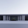 Modern Front Entrance Gate With Marble Walls And Glass Door Design