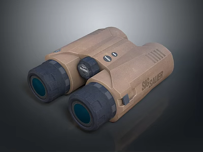 Tan SR ULTRA Binoculars With Black Lenses And Function Buttons 3d model