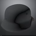 White Military Helmet With Worn Texture Rusted Edge And Bullet Hole