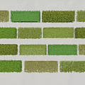 Artificial Decorative Bushes with Various Green Shades and Textures for Landscaping Projects