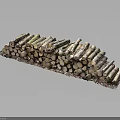 Stacked Natural Wood Logs On Stone Tray For Rustic Home