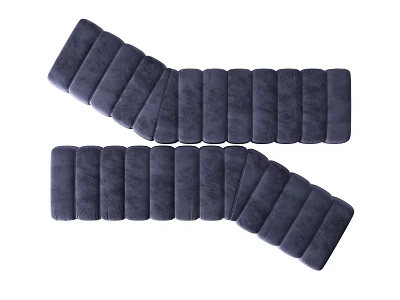 Dark Blue Velvet Sofa Bench With Padded Seats For Living Room Decor 3d model