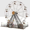 Colorful Ferris Wheel Amusement Park Outdoor Entertainment Ride with Seats and Decorative Lights