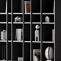 Modern Bookcase Interior Design With Decorative Vases Sculptures And Books