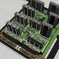 Residential Landscape Entrance With Tall Buildings Green Trees And Paved Pathway