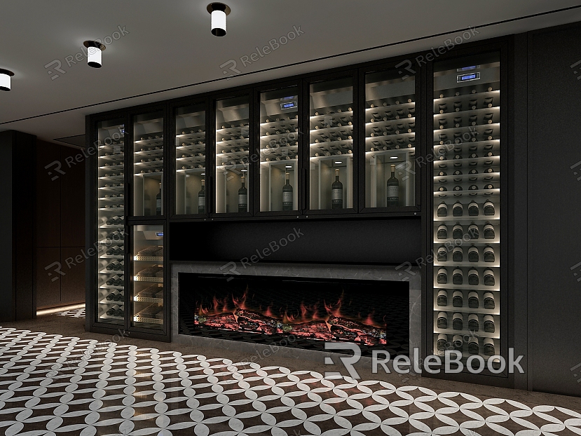 Modern Wine Cellar Solid Wood Red Wine Cellar Cold Storage Room Constant Temperature Room Constant Temperature Cabinet Display Cabinet Cold Storage Cabinet Red Wine Cellar model