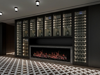 Modern Wine Cellar Solid Wood Red Wine Cellar Cold Storage Room Constant Temperature Room Constant Temperature Cabinet Display Cabinet Cold Storage Cabinet Red Wine Cellar 3d model