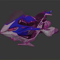 Futuristic Blue And White Hover Motorcycle With Sleek Sci Fi Design And Black Seat
