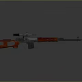 Tactical Sniper Rifle With Carved Red Wooden Stock Silver Scope And Metallic Barrel Design
