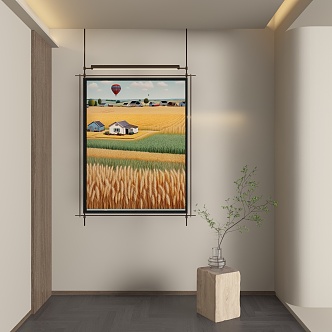 Abstract Hanging Paintings 3d model