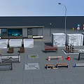 Comprehensive Roadside Facilities Including Bus Shelter Street Lamp Traffic Signs Benches And Bicycle Parking