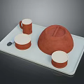 Practical Daily Living Supplies White Tray With Brown Mug Round Containers Lids And Small Spoon