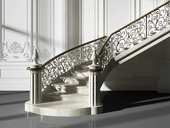 European Stairs Iron Stairs 3d model