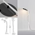 Modern Adjustable Floor Lamp With 180 Degree Rotation And White Black Structure 3d model