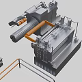 Industrial Equipment With Large Mechanical Structure Orange Safety Railings And Components