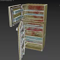 Vintage Metal Kitchen Storage Cabinet With Open Drawers And Shelves For Appliances