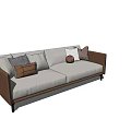 Modern Two Seater Sofa with Plush Cushions and Decorative Pillows 3d model