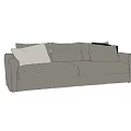 Simple Modern Gray Double Sofa With Comfortable Cushions And Sleek Design 3d model