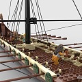 Lego LEGO Toy Building Blocks Boat Ancient Warship Wooden Boat Building Boat Windboat Retro Warship Retro Boat Pirate Boat 3d model