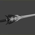 Artistic Sword Sculpture with Intricate Hilt Carving and Shiny Metallic Blade
