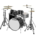 Professional Complete Drum Set Musical Instrument With Cymbals Stands And Black Silver Parts