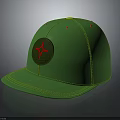Stylish Green Casual Cap with Yellow Stitching and Red Star Logo Design