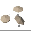 Patio Umbrella Brown Design With Black Frame Different Sizes For Outdoor Garden Terrace Use