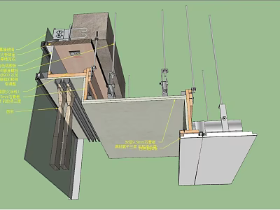 Hardware Tools Installation Structure With Metal Components Fasteners And Diagram 3d model