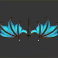 Game Movie Character Dragon Flying With Blue Glowing Wings Red Body And Illuminated Details