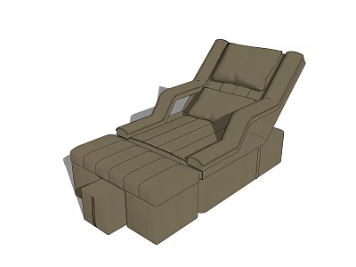 Modern Brown Recliner Chair With Comfortable Backrest Armrests And Footrest 3d model