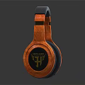 Orange and Black Over Ear Headphones Carbon Fiber Texture Soft Earpads with W Logo