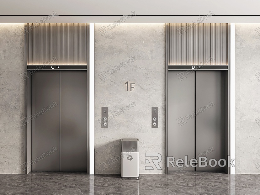 Elevator Elevator Hall Elevator Door Elevator Button Lobby Elevator Hotel Elevator model