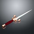 Decorative Vintage Sword With Red Wrapped Grip And Golden Hilt Details