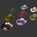 Stylish Cowboy Hats In Various Colors And Different Designs For Fashionable