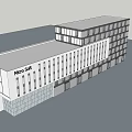 Modern Office Building Exterior Design With Multiple Floors And Large Windows 3d model
