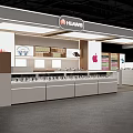 Shopping Mall Electronic Store with iPhone Huawei Displays Display Counters and Product Shelves