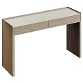 Modern Light Wood Dressing Table With Drawers And Smooth Countertop Surface 3d model