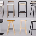 Various Modern Bar Stools With Different Designs And Materials For Home Decor 3d model