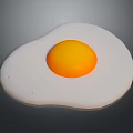 Chicken Egg Fried Sunny Side Up On Dark Background 3d model