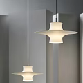 Modern Pendant Light With White Disc Shade In Minimalist Interior Design
