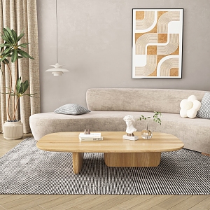 Modern coffee table sofa coffee table combination 3d model