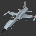 Silver Gray Fighter Jet Model With Red Cross Symbols J-3059 196 Numbers Landing Gear