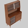 Modern Natural Wood Sideboard With Drawers Shelves Mesh Design And Storage Cabinet