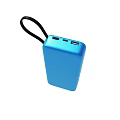 Portable Blue Device With Red Square Panel And Black Lanyard Design 3d model