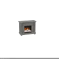Ornate Stone Fireplace With Classic Carvings And Burning Flames Inside